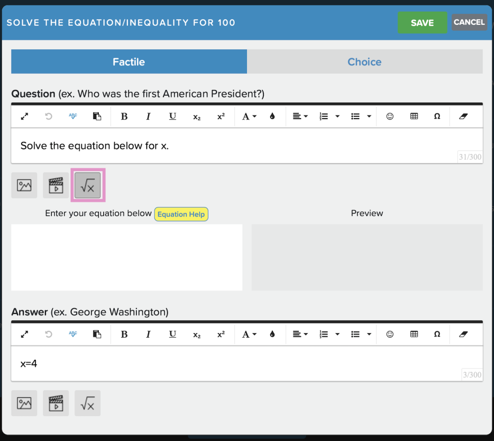 Using Math Equations-Pro - Factile User Doc - 1