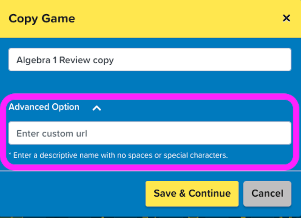 Create an 'Edit Game' page