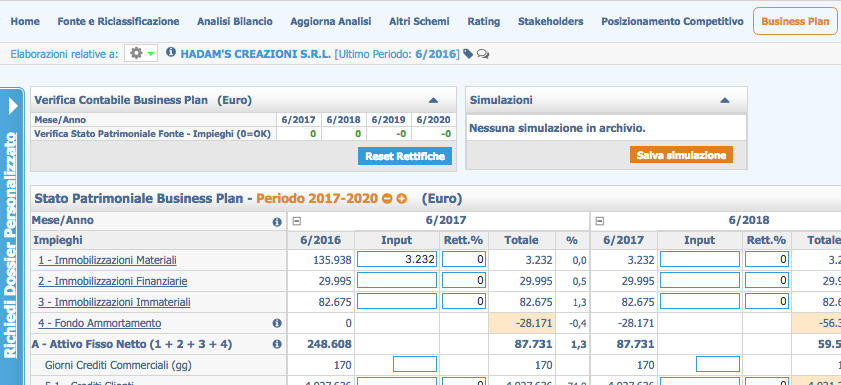 Simulación de rescate de planes de negocios