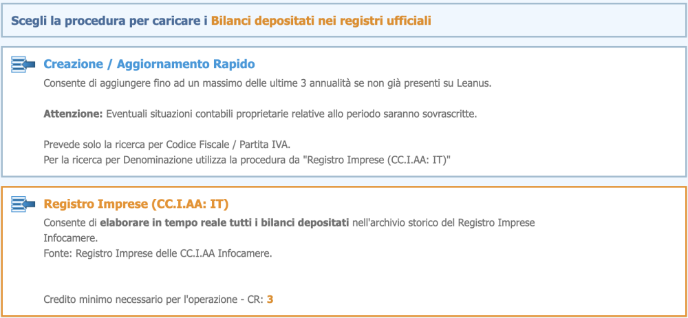 Elabora da registro imprese