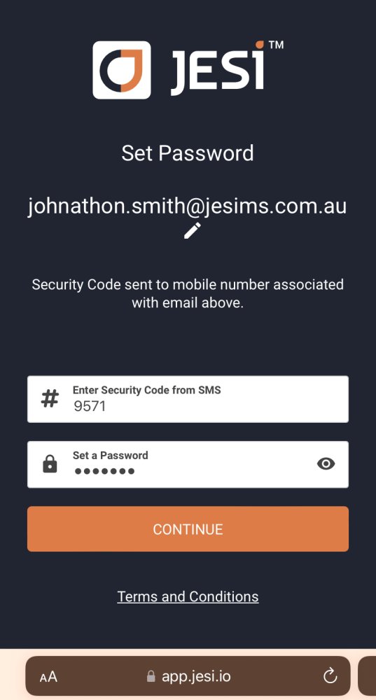 set password for JESI account