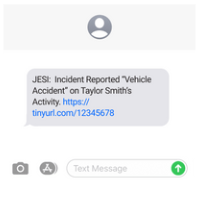 sms notification of reported escalation