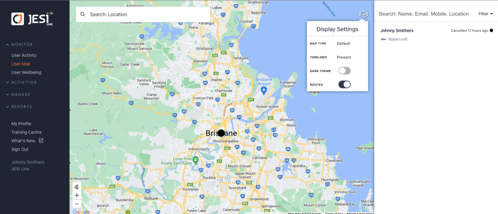 User Map View Filters - JESI User Guide - User Guide