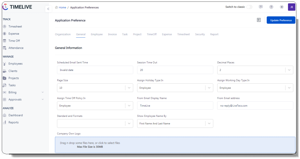 Manage Invoices - TimeLive Help - 1