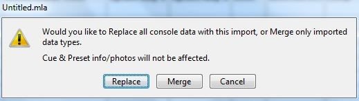 Console Data – Replace or Merge.
