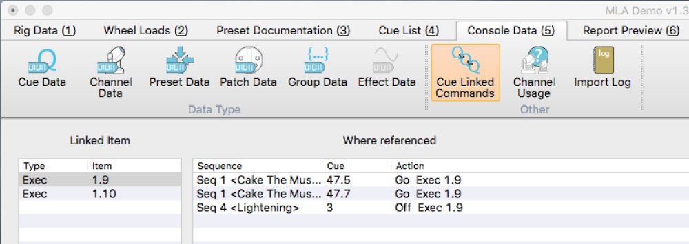 Cue Linked Commands View