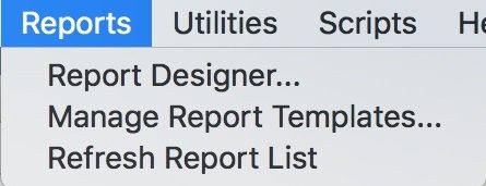 Reports Menu Items