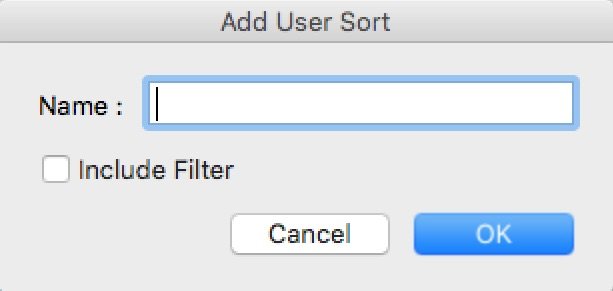 Add User Sort Dialog