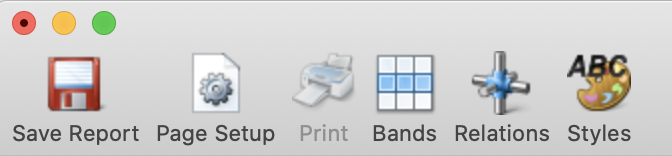 Report Editor Toolbar (Left)