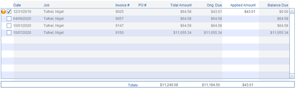 Payment Invoice List Payment Invoice List