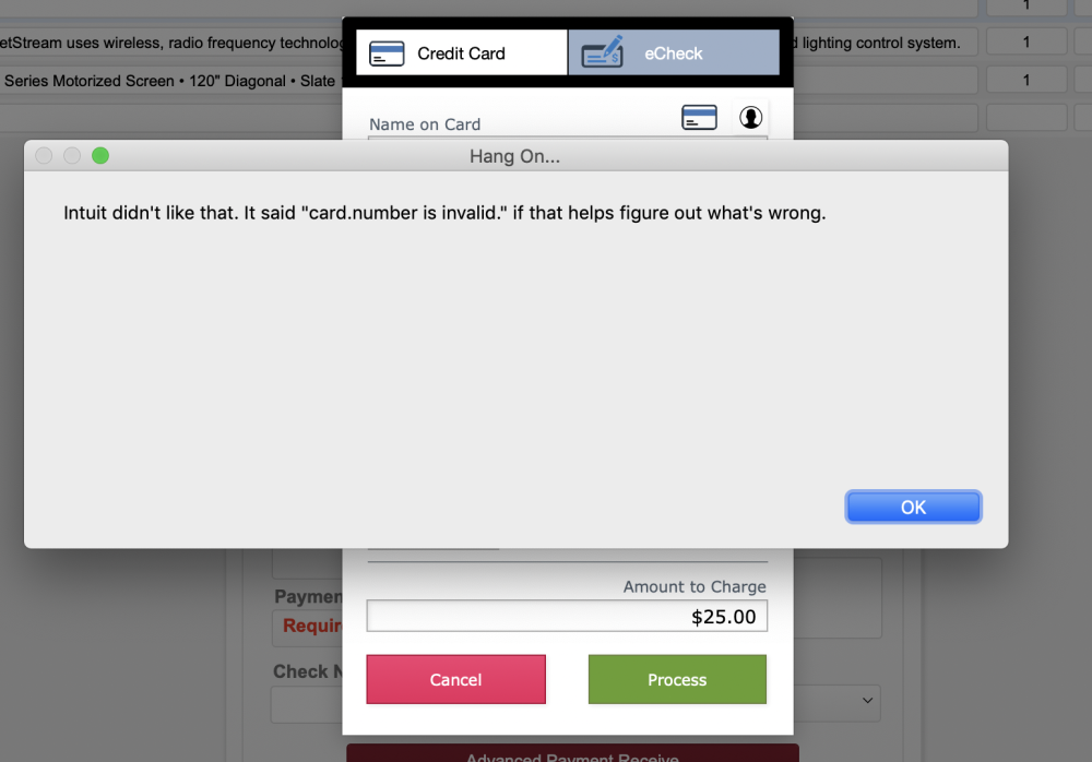 Credit Card Payment error Credit Card Payment error