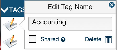 Assignments > Module > Edit Tag Assignments > Module > Edit Tag