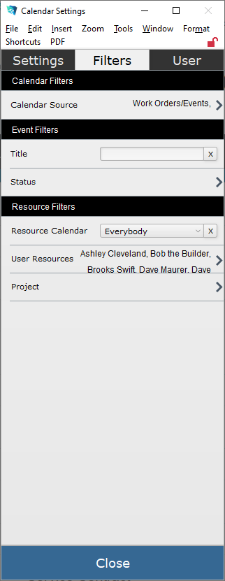 User Filters User Filters