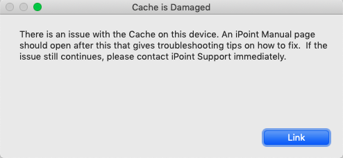 Settings Table may be Corrupt Warning Settings Table may be Corrupt Warning