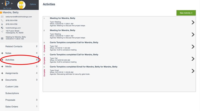 Activities Section activities section