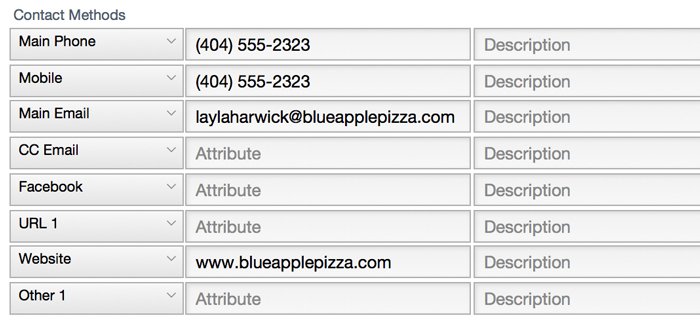 Contact Methods contact methods