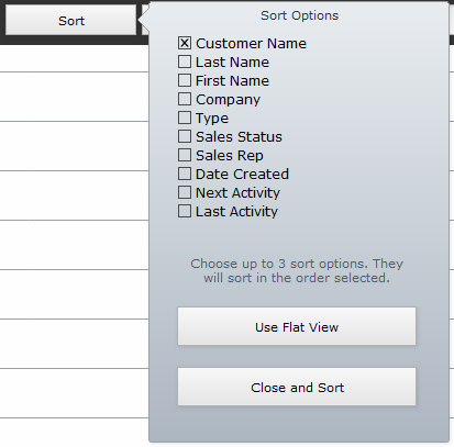 Contact List Sort Contact List Sort