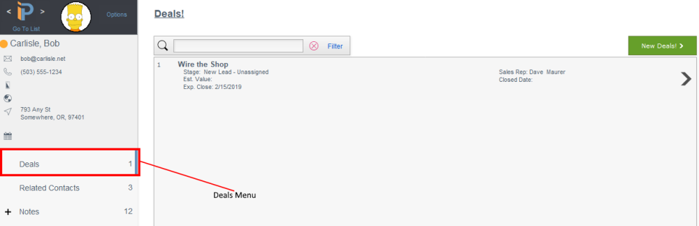 Deals Menu and List Deals Menu and List