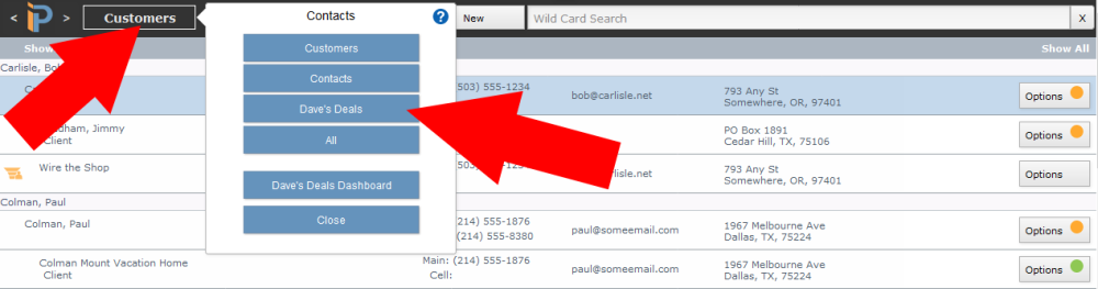 Change Customer List Change Customer List