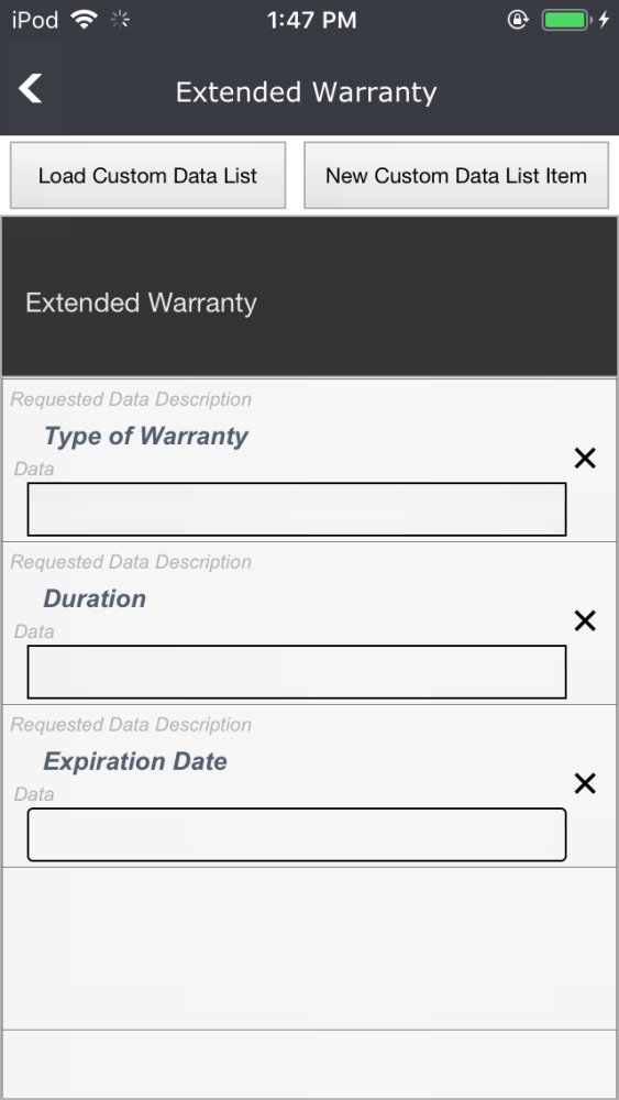 Mobile: Custom List Details