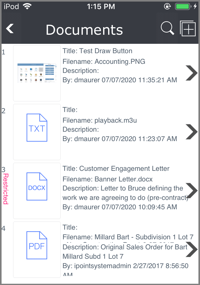 Mobile: Documents Mobile: Documents