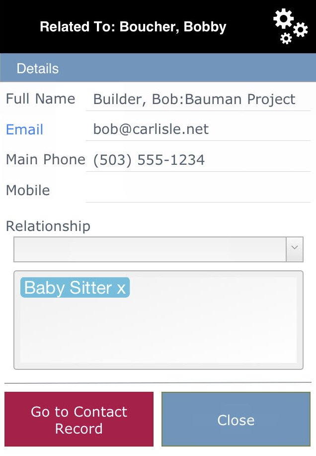 Mobile: Related Contact Details Mobile: Related Contact Details