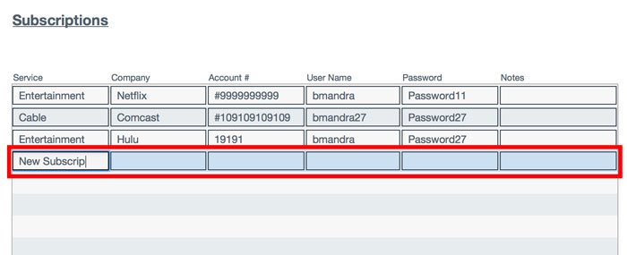 add a new subscription