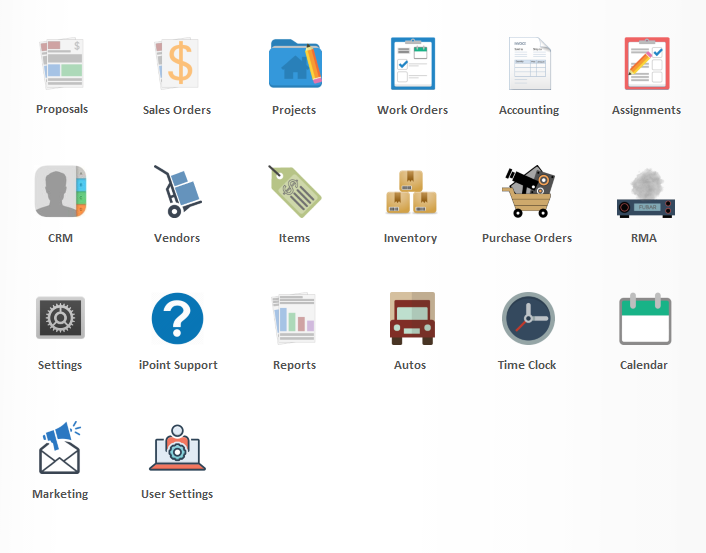 Modules displayed on the dashboard Modules displayed on the dashboard