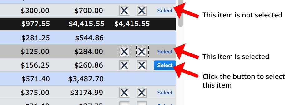 Select Items in the Designer Select Items in the Designer