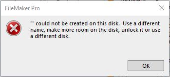 Error: PDF Cannot be Created on Disk Error: PDF Cannot be Created on Disk