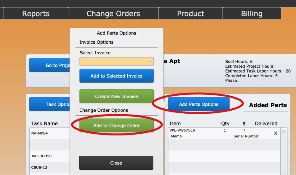 Add the Part to a Change Order add replacement to change order