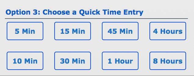 Choose a Quick Time Entry quick time entry option 3