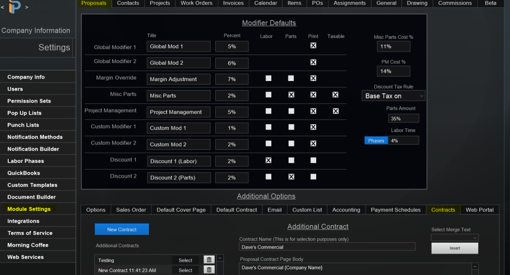 Additional Contracts