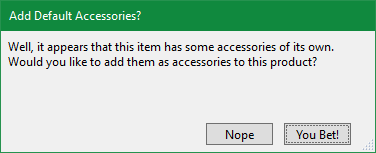 Confirm Package as Accessories Confirm Package as Accessories