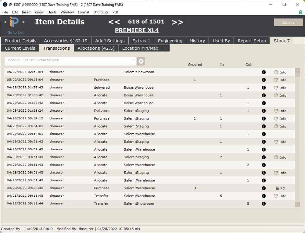 Item Stock Transactions Item Stock Transactions