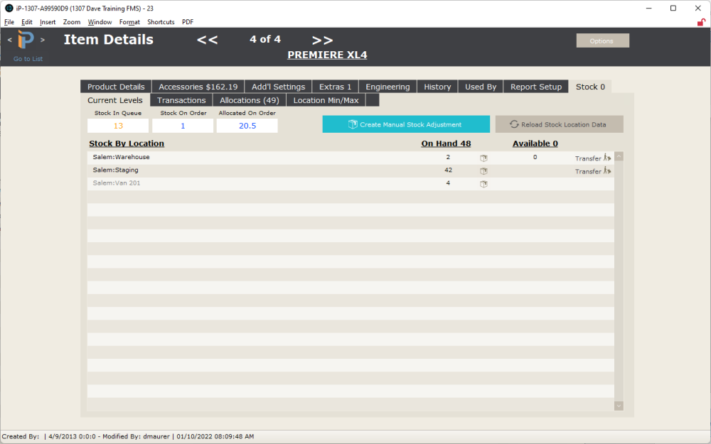 Items: Stock Items: Stock