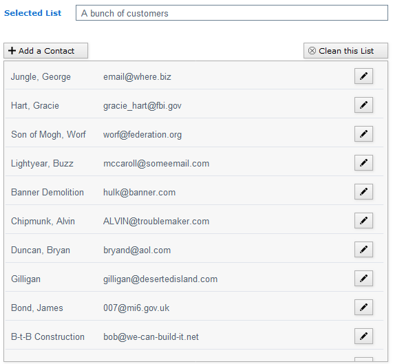 Fixed Sending List Details Fixed Sending List Details