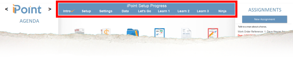 iPoint Setup Progress iPoint Setup Progress