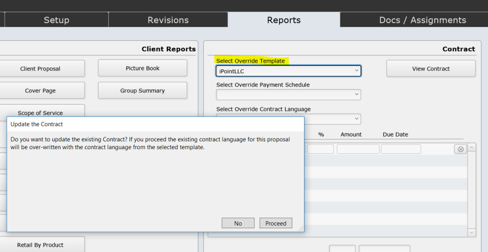 Template Override Contract