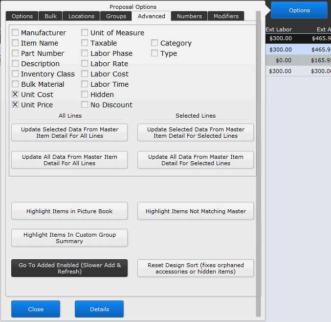 Designer Advanced Options Designer Advanced Options