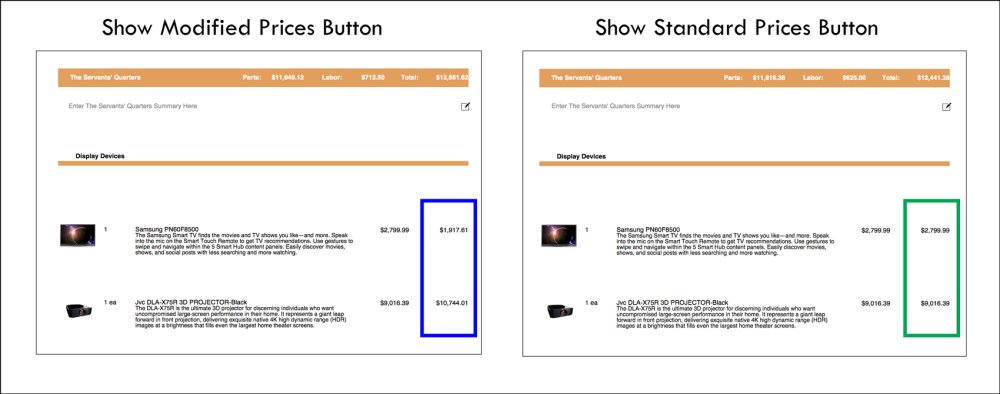 Show Modified/Standard Prices Show Modified/Standard Prices