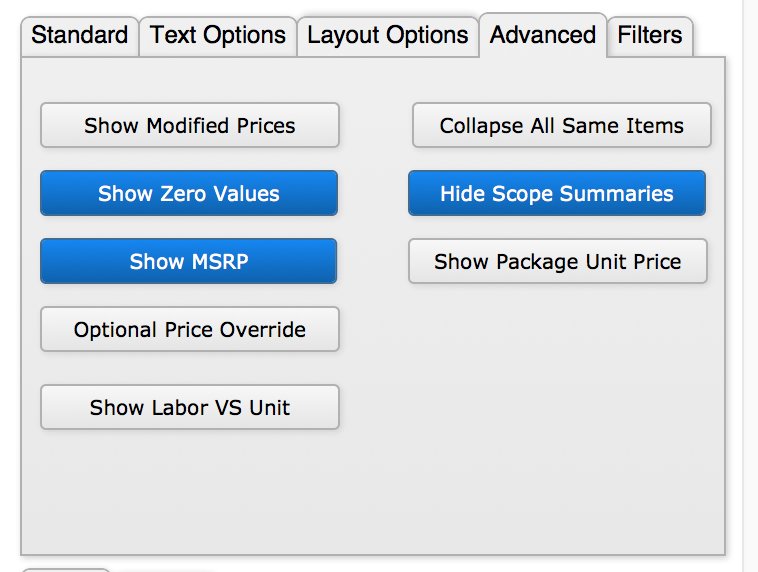 Advanced Tab Options for the Client Proposal Advanced Tab Options for the Client Proposal