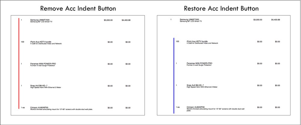 Remove or Restore Accessory Indentation Remove or Restore Accessory Indentation