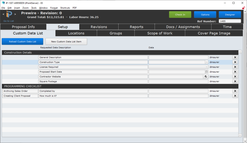 Custom Data List Custom Data List