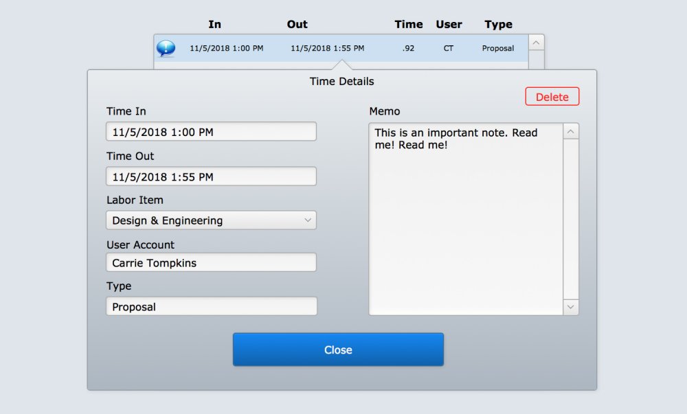 Time Entry Details Time Entry Details