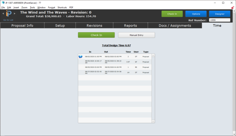 Proposal Time Tab Proposal Time Tab