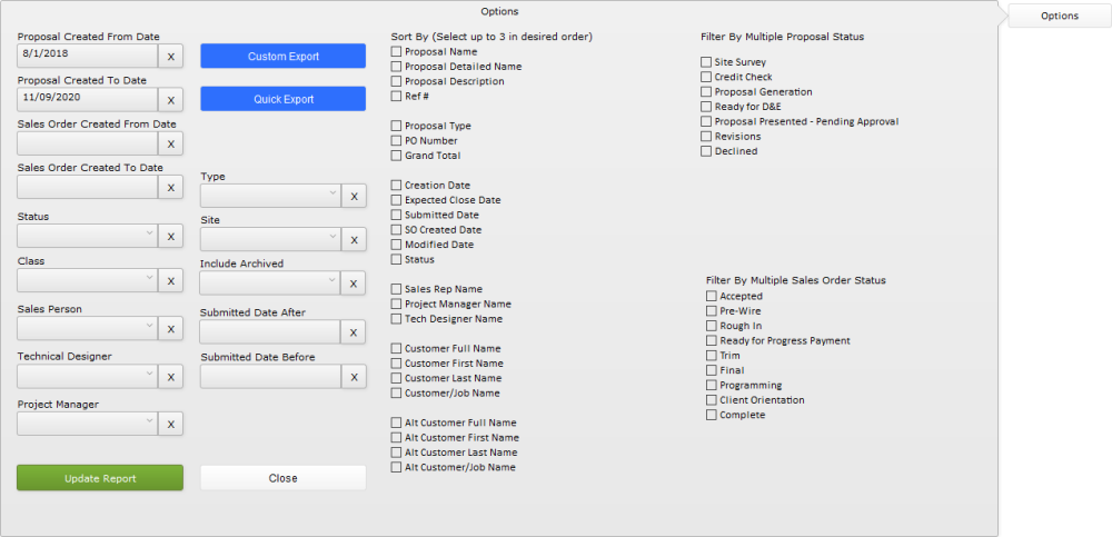 Proposal Snap Shot options Proposal Snap Shot options