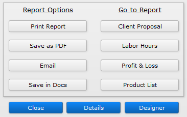 Sales Order Options buttons Sales Order Options buttons