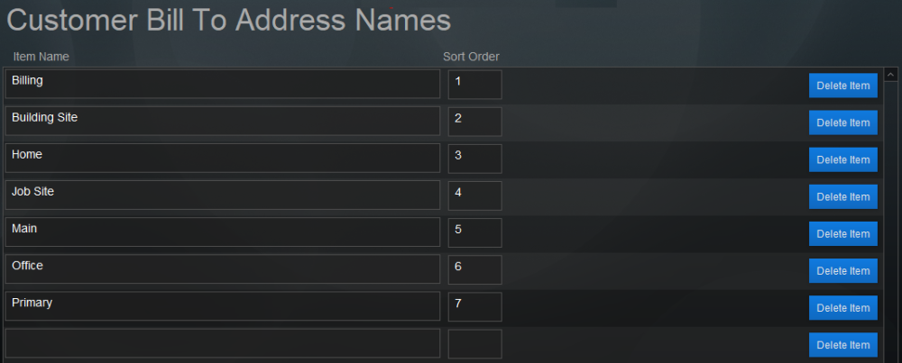 Pop Up List: Customer Bill To Address Names Pop Up List: Customer Bill To Address Names