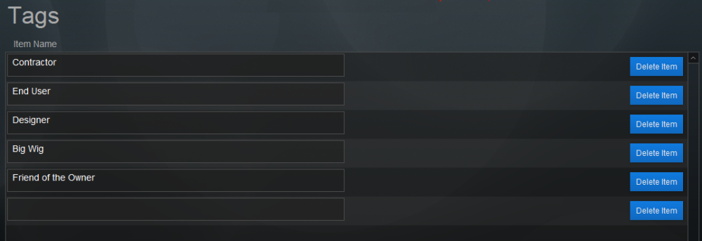 Pop Up List: Tags Pop Up List: Tags